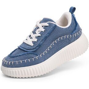 DREAM PAIRS Girls Sneakers Kids Fashion Platform Casual Shoes Retro Braided Walking Shoes