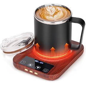 Mug Warmer, Cup Warmer for Desk with 15oz Coffee Mug, 36W Electric Coffee Cup Warmer with Auto Shut Off, 9 Temperature Setting Smart Cup Warmer for Heating Coffee, Milk, Beverage, Candle Jar