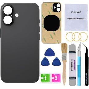 OEM Rear Back Glass Replacement for iPhone 16 Plus 6.7-inches with Reparing Tool Kit and Pre-Installed Adhesive (Ultramarine)