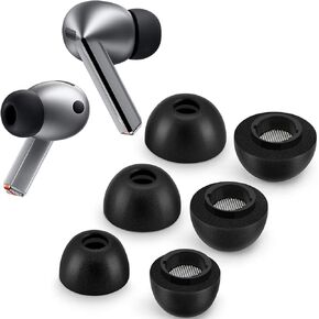 [Upgraded - Non Popping Off] Foam Ear Tips for Samsung Galaxy Buds3 Pro - Ultimate Comfort and Unshakeable Fit with Memory Foam Earbud Tips, Earbud Replacement Tips for Galaxy Buds 3 Pro - S/M/L