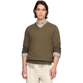TOMMY HILFIGER Men's Iconic Cotton V-Neck Pullover Sweater 2024 Collection