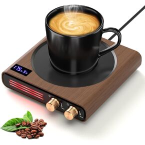 Mug Warmer, CEROBEAR 50W Coffee Cup Warmer for Desk with 9 Tempreture Settings, 1-9Hrs Auto Shut Off Smart Candle Warmer with LED Lights, Electric Beverage Warmer Plate for Coffee, Tea, Water, Milk