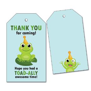 25 Frog Thank You Favor Tags for Froggy Party Theme - Toad-ally Awesome