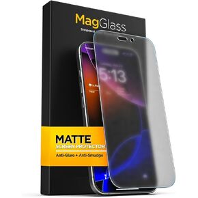 واقي شاشة غير لامع من magglass لهاتف iPhone 16 Pro (مضاد للوهج) وزجاج مقوى مقاوم لبصمات الأصابع والخدش (يتضمن أداة توزيع سهلة)