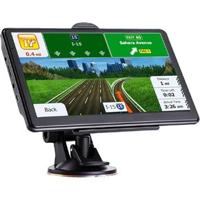 GPS Navigator for Car, Latest LONGRUF 2024 Map 7 inch Real Voice prompts Turn Direction Speed Limit WarningTouch Screen Car GPS, Lifetime Free Update World map
