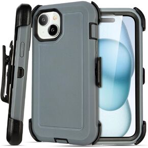 for Black iPhone 15 Case with Belt Clip, for Shockproof Case iPhone 15 Heavy Duty,3 Layers of Sturdy,Anti-Drop,Military-Grade Defender Cover for iPhone 15 Case Black
