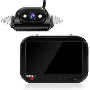 7-Inch 1080P Wireless RV Backup Camera System, Compatible with Furrion Pre-Wired RV Truck Trailer, DVR IPS Monitor, Infrared Night Vision Rear View Camera, Waterproof, Adjustable Guidelines - BUTOA-X