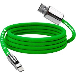 chubbycable Mirrored Head Chubby - USB C Charger Cable 240W Fast Charging Phones Tablets Ultra-Thick Silicone C to C Cable, Orange, Type-C to Type-C, 6.6FT