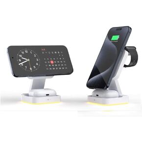 3 in 1 Wireless Charging Station for iPhone 16 15 14 Pro Max, Apple Watch & AirPods Charger, Android and Qi-Certified Fast Charging Dock