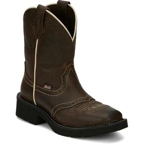 حذاء Justin نسائي Mandra Chocolate Western ذو مقدمة مربعة واسعة - GY9624 10.5 M US