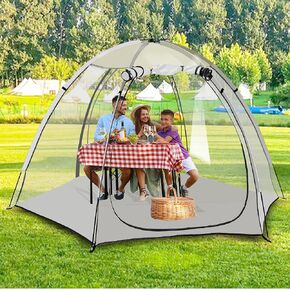 Sports Tent, 4/6/8 Person Fully Transparent View, 6.6''*6.6''/9.1''*9.1'',Waterproof/Windproof/coldproof, Removable Waterproof Canopy, Suitable for Camping, Fishing, Party, Outdoor Activities