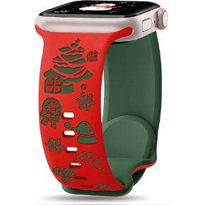 Floral Engraved Silicone Band for Women Compatible with Apple Watch 38mm 40mm 41mm 42mm(S10) Two-Tone Flower Soft Lightweight Sport Strap for iWatch Series 10/9/8/7/6/5/4/3/2/1/SE Black/Pink