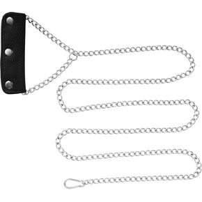 Stainless Steel Chain Dog Leash (Large and Medium Dogs (2.5mm - 6 Feet Length) Removable and Washable Fabric Handle