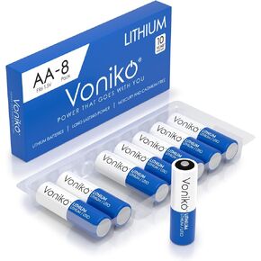 Voniko AA Batteries, 24 Pack 1.5V Lithium AA Batteries—High Performance Double A Long Lasting Battery for Flashlight, Toys, Remote Control, Alarm System (Non-Rechargeable)