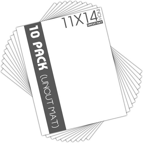 Mat Board Center, Pack of 10, 20x24 Uncut White Color Mats Mat Boards - Acid Free, 4-Ply Thickness, White Core - Great for Pictures, Photos, Framing Backing in Saudi Arabia