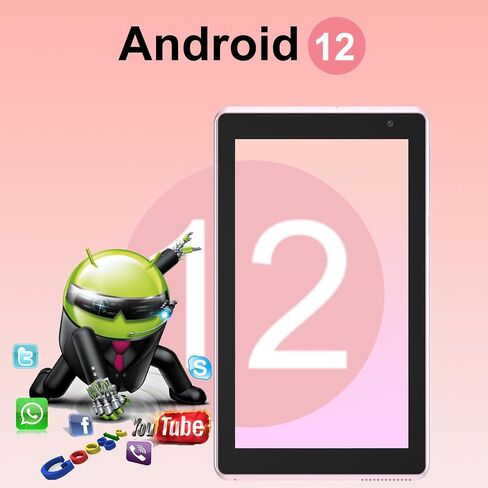 2024 Android 12 Tablet, 7 inch Tablet, 4GB RAM+32GB ROM/ 512GB Expandable Tablet PC,1.6Ghz Quad-core Processor Computer Tablet, 1024*600 IPS Touch Screen, 5MP Dual Camera, WiFi, Game, Bluetooth Tablet in Saudi Arabia