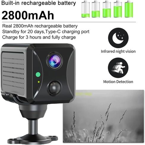 PEGATISAN HD 4G LTE Cellular Security Camera, SIM Card, No WiFi Security Camera HD Night Vision, AI Motion Detection,Nanny Cam Mini Camera Home Security Camera in Kuwait