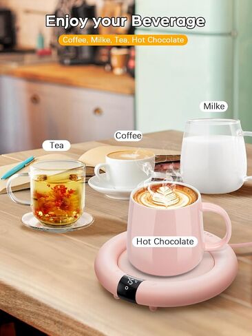 Coffee Mug Warmer, 36W Cup Warmer for Desk with 8H Auto Shut Off, 3 Temp Settings, Mug Warmer Heating Coffee, Beverage, Milk, Tea, Candle Warmer Plate for Desk Home, Office(No Cup) (Black) in Saudi Arabia