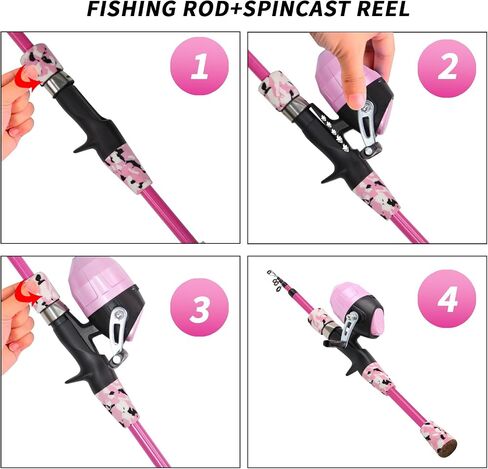 Kid Fishing Pole,BETTER LEADER Small Fishing Pole and Reel Combo Portable Telescopic Kids Fishing kit-with Soft Bait Set, Small Buckets, Small Fishing nets, Fishing Gift in Saudi Arabia
