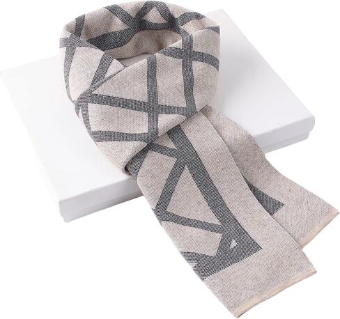 Men's Scarves Classic Winter Scarf Soft Warm Scarf Wool Scarf Knitted Soft Warm Neckwear in Saudi Arabia