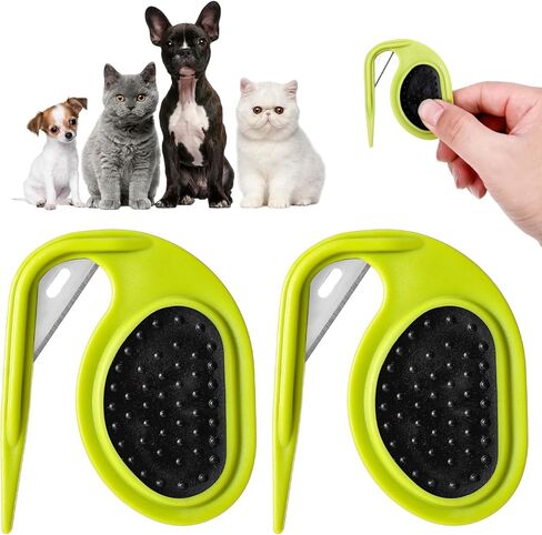 2 Pcs Pet Knot Opener Dog Grooming Splitter Tool Cat Knotting Cutter Comb Shedding Supplies with Anti-Slip Grip Gadgets for Caring Pet Hair Removing Tangles Salon Home in Kuwait