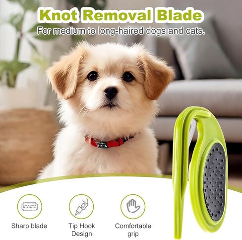 2 Pcs Pet Knot Opener Dog Grooming Splitter Tool Cat Knotting Cutter Comb Shedding Supplies with Anti-Slip Grip Gadgets for Caring Pet Hair Removing Tangles Salon Home in Kuwait