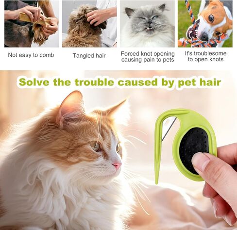 2 Pcs Pet Knot Opener Dog Grooming Splitter Tool Cat Knotting Cutter Comb Shedding Supplies with Anti-Slip Grip Gadgets for Caring Pet Hair Removing Tangles Salon Home in Kuwait