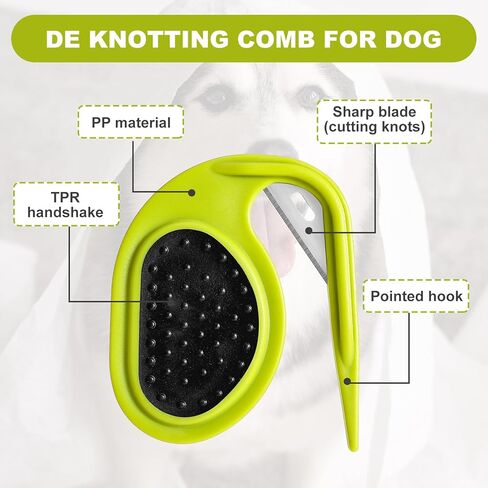 2 Pcs Pet Knot Opener Dog Grooming Splitter Tool Cat Knotting Cutter Comb Shedding Supplies with Anti-Slip Grip Gadgets for Caring Pet Hair Removing Tangles Salon Home in Kuwait