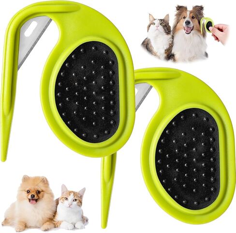 2 Pcs Pet Knot Opener Dog Grooming Splitter Tool Cat Knotting Cutter Comb Shedding Supplies with Anti-Slip Grip Gadgets for Caring Pet Hair Removing Tangles Salon Home in Kuwait