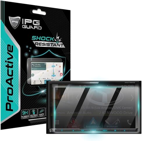 IPG ProActive for Kenwood DDX57S - DDX5707S Digital Media Touchscreen 6.8 Inch 9H Hardness Screen Protector Smooth Glass Touch Ultra Responsive High Clarity Anti Scratch Smudge & Shock Proof Nano Technology Guard for DDX57S in Saudi Arabia
