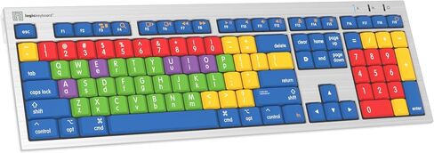 Logickeyboard Kids Learning Board • Teaching Vowels and Consonants, and Lowercase vs Capital Letters • for School and Private use • Two Built-in USB Ports • Plug-and-Play with Windows 7-11 in Saudi Arabia