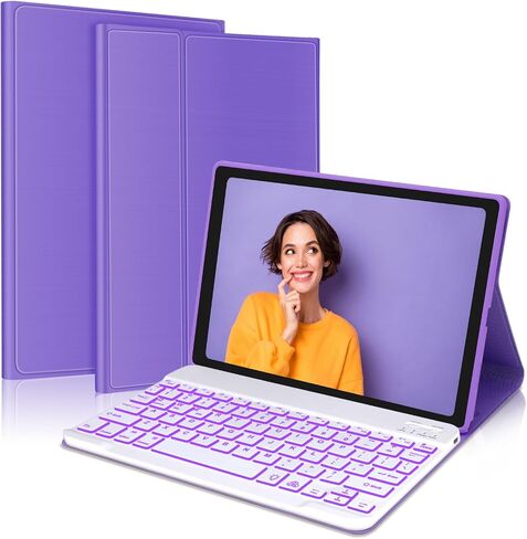 OYOSUOGG for Galaxy Tab A8 Keyboard Case, Protective Folio Stand Cover with S Pen Holder, Smart Slim Case with Multi-use Bluetooth Keyboard in Saudi Arabia