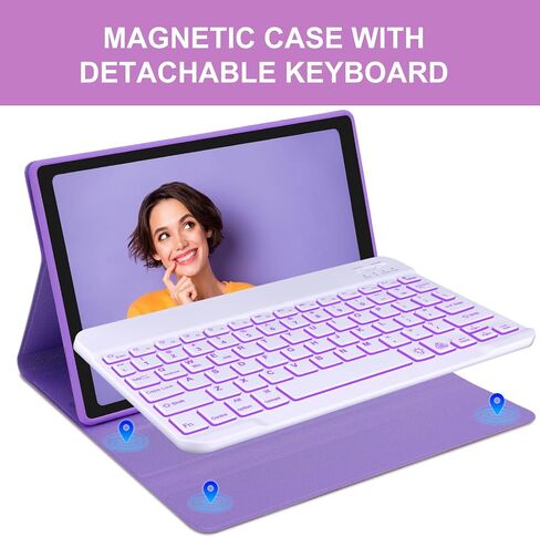 OYOSUOGG for Galaxy Tab A8 Keyboard Case, Protective Folio Stand Cover with S Pen Holder, Smart Slim Case with Multi-use Bluetooth Keyboard in Saudi Arabia