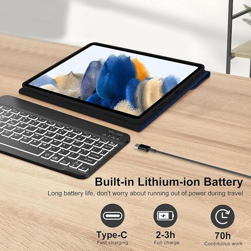 OYOSUOGG for Galaxy Tab A8 Keyboard Case, Protective Folio Stand Cover with S Pen Holder, Smart Slim Case with Multi-use Bluetooth Keyboard in Kuwait