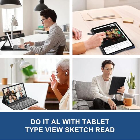 OYOSUOGG for Galaxy Tab A8 Keyboard Case, Protective Folio Stand Cover with S Pen Holder, Smart Slim Case with Multi-use Bluetooth Keyboard in Kuwait