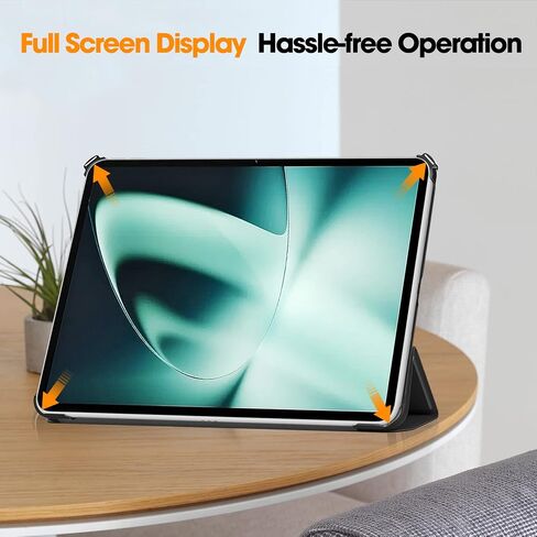 for OnePlus Pad 2 Case 12.1 inch, Ultra Thin and Lightweight, Quality PU, Scratch Resistant, Black in Saudi Arabia