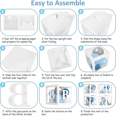 Amandir 134 قطعة من ديكورات حمام الطفل على شكل فيل لصندوق الصبي، ملصقات بالون أبيض وأزرق على شكل فيل من رقائق معدنية للأطفال الصغار مع حروف (A-Z) للصبي في عيد الميلاد الأول ومستلزمات الحفلات in Kuwait