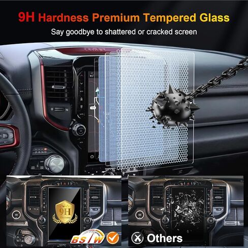 Ram 12 Inch Screen Protector for 2019-2025 Dodge Ram 1500 2500 3500 Uconnect 5 Nav Pickup Truck 12-In Display Ram 1500 Accessories 9H Anti-Scratch Tempered Glass Protective Film in Saudi Arabia
