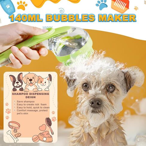 3Pcs Dog Bath Brush, Dog Scrubber for Bath, Dog Shampoo Brush Bubble Maker, Dog Paw Washer, Pet Bath Massage Brush with Adjustable Ring Handle for Short & Long Hair -Blue in Saudi Arabia