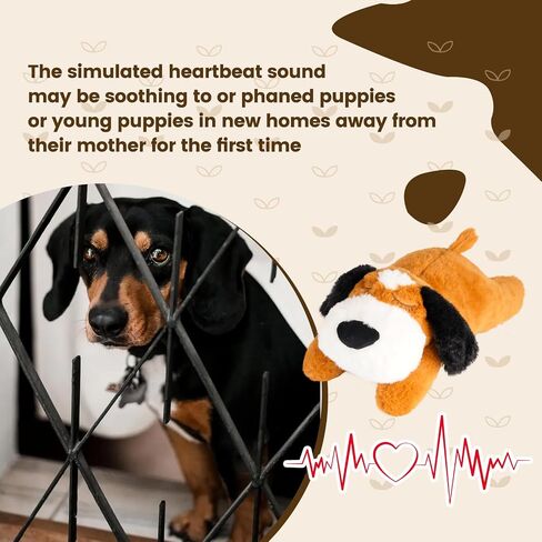 Dogs Calming Toy with Heartbeat, Dog Anxiety Relief Calming Aid,Anxiety Relief for Dogs Calming,Box Included a pet Calming Collars,48h Warm Pack,Plush Puppy Toy,Heartbeat Toy(Black) in Saudi Arabia