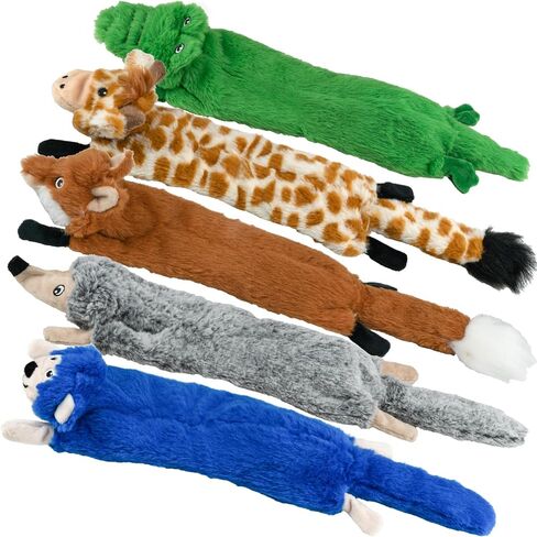 SHARLOVY Dog Squeaky Toys 5 Pack, Bubble Plush Puppy Teething Pet Toys, Crinkle No Stuffing Animals Dog Toy, Doggies Chew for Large Small Medium Breeds in Saudi Arabia