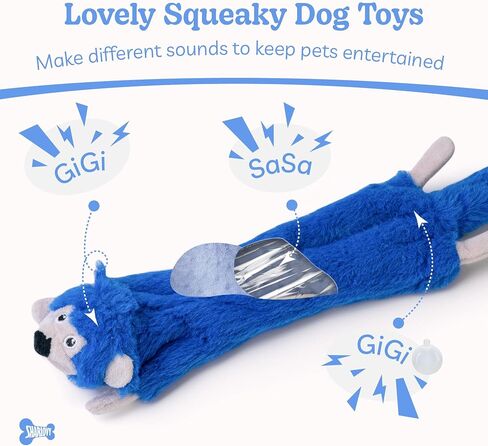 SHARLOVY Dog Squeaky Toys 5 Pack, Bubble Plush Puppy Teething Pet Toys, Crinkle No Stuffing Animals Dog Toy, Doggies Chew for Large Small Medium Breeds in Saudi Arabia