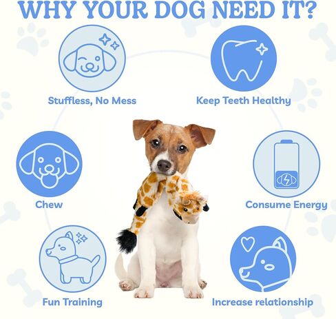SHARLOVY Dog Squeaky Toys 5 Pack, Bubble Plush Puppy Teething Pet Toys, Crinkle No Stuffing Animals Dog Toy, Doggies Chew for Large Small Medium Breeds in Saudi Arabia
