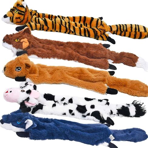 SHARLOVY Dog Squeaky Toys 5 Pack, Bubble Plush Puppy Teething Pet Toys, Crinkle No Stuffing Animals Dog Toy, Doggies Chew for Large Small Medium Breeds in Saudi Arabia