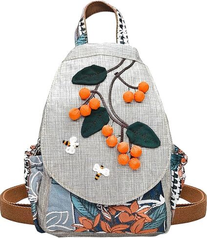 POPUCT Cotton Small Backpack Purse Fashion Hand Knitting Mini Casual Chest Bag for Women(gourd) in Kuwait