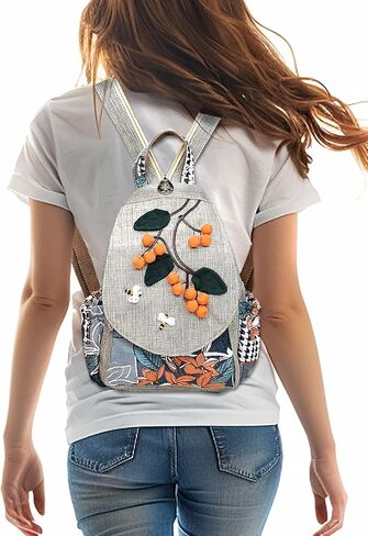 POPUCT Cotton Small Backpack Purse Fashion Hand Knitting Mini Casual Chest Bag for Women(gourd) in Kuwait