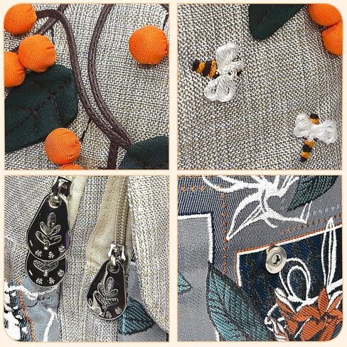 POPUCT Cotton Small Backpack Purse Fashion Hand Knitting Mini Casual Chest Bag for Women(gourd) in Kuwait