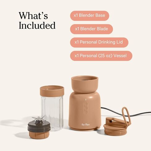 Our Place Splendor Blender, 1000W High-Power Blender with 25 oz Travel Cup | 1000W, ultra-sharp blades, 2 blending modes, 25 oz personal cup and drinking lid for smoothies and shakes, travel-friendly in Saudi Arabia