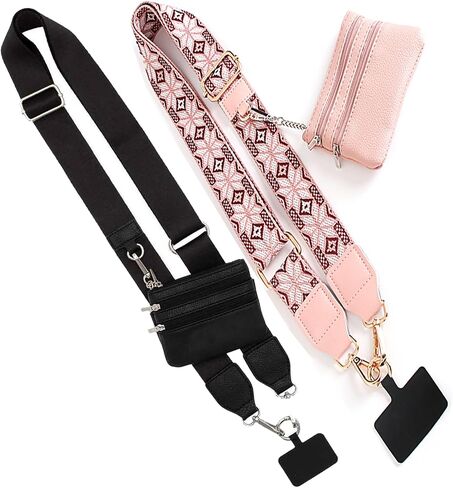 Phone Strap With Zippered Pouch, 2024 New Clip and Go Strap For Phone With Wallet Crossbody in Saudi Arabia