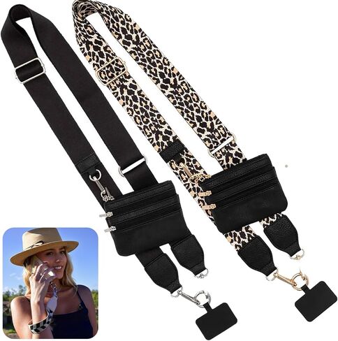 Phone Strap With Zippered Pouch, 2024 New Clip and Go Strap For Phone With Wallet Crossbody in Saudi Arabia